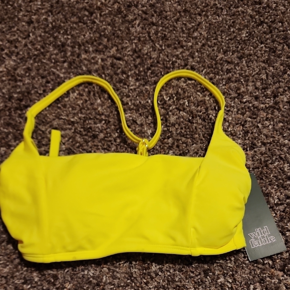 NWT Bright Yellow Bikini Top